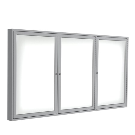 Ghent Enclosed Whiteboard, 3 Door, Procelain, Magnetic, 4 ft H x 6 ft W PA34872M-M1